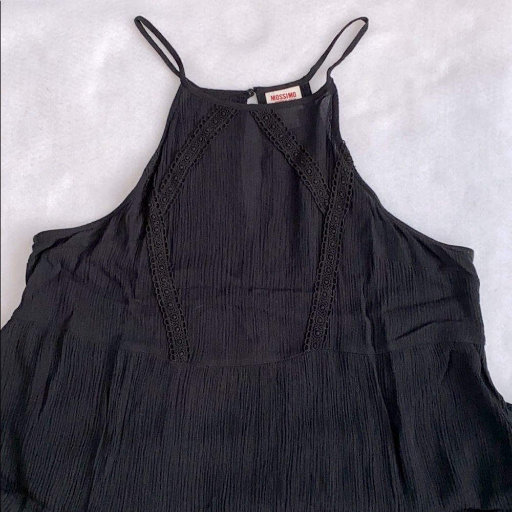 Halter Neck Black Babydoll Dress